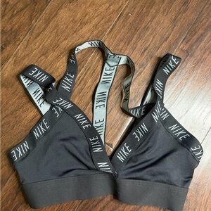 Nike Women's Black Sports Bra with Logo Straps